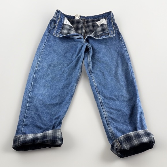 Carhartt Other - Carhartt Flannel Lines Jeans Men 40x32 Relaxed Fit Blue Denim B172 DST Work READ